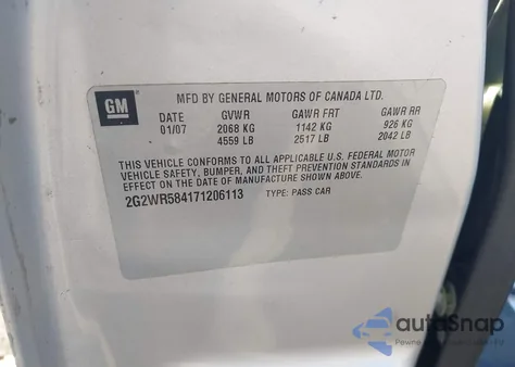 2007 Pontiac Grand Prix Gt из США, поврежденный, VIN 2G2WR584171206113